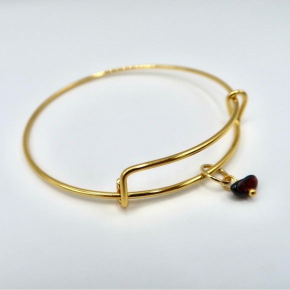 GARNET BIRTHSTONE BANGLE - Picture 2 of 3